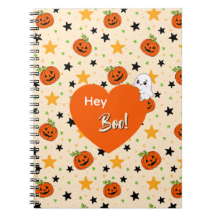 Carnet Joli motif de citrouille d'Halloween beige