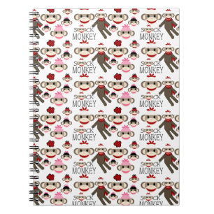 Carnet Joli Motif de collage de singes rouges et roses