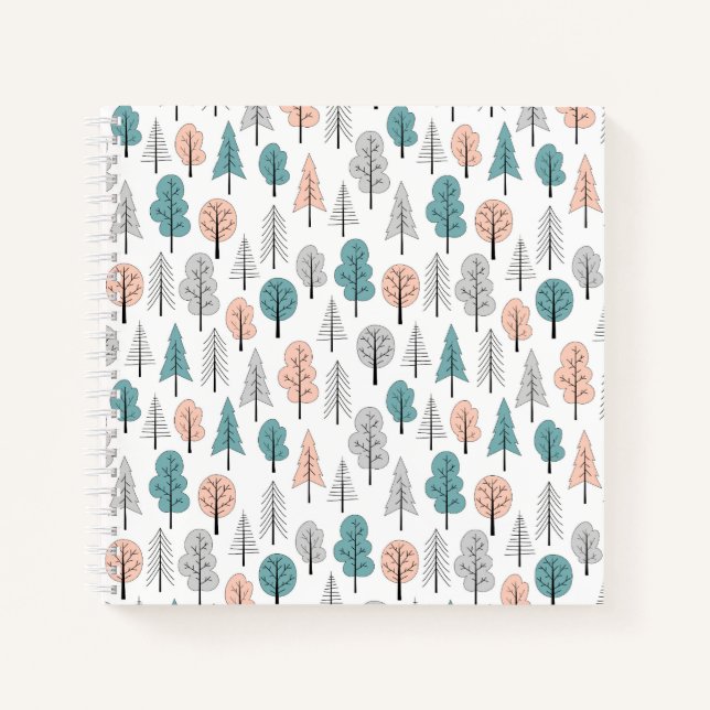 Carnet Joli Motif de forêt de gribouillis (Devant)