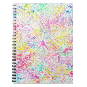 Carnet Joli motif de henné à la main à fleurs et tenda