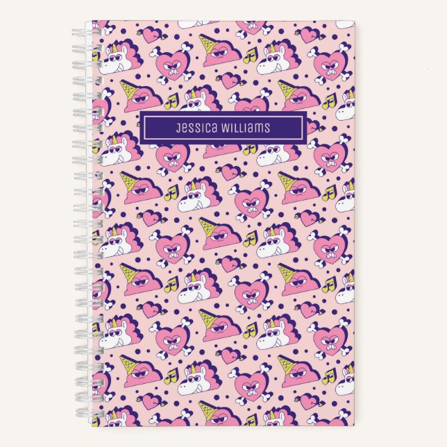 Carnet Joli motif de licorne anti Saint-Valentin amour (Recto)