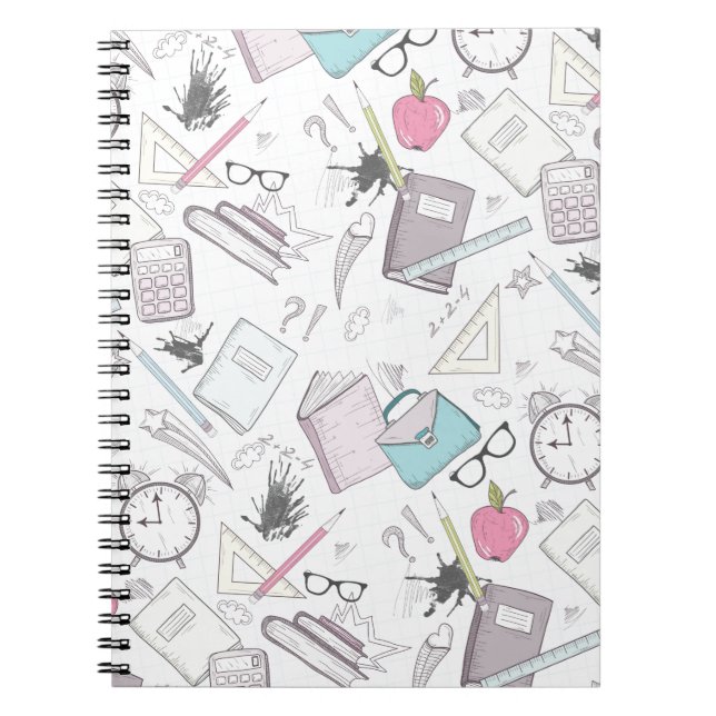 Carnet Joli motif d'école d'enseignant tendance (Devant)