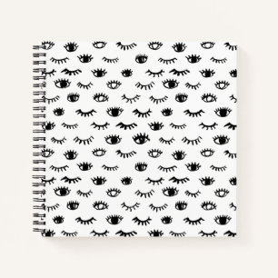 Carnet Joli Motif Doodle Eyelash