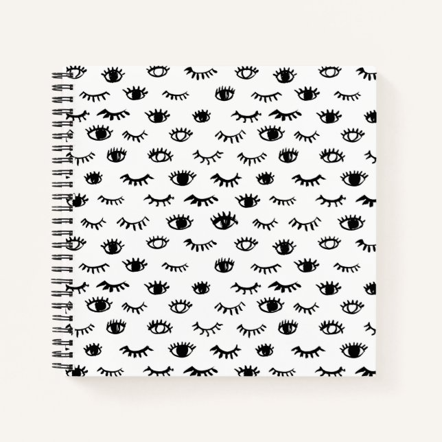 Carnet Joli Motif Doodle Eyelash (Devant)