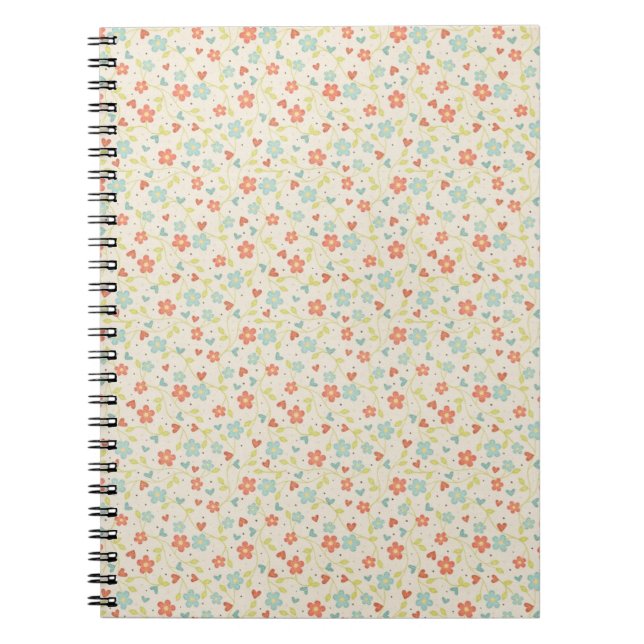 Carnet Joli motif floral de printemps (Devant)