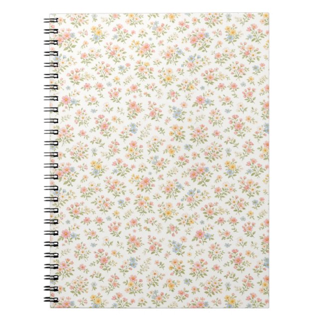 Carnet Joli motif floral discret sans couture (Devant)