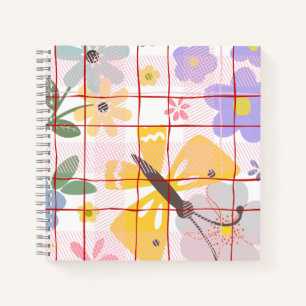 Carnet Joli motif floral pour filles Violet