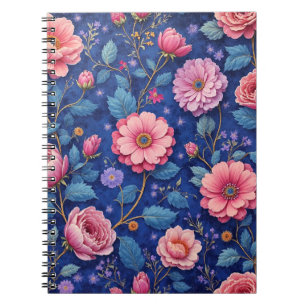 Carnet Joli motif floral rose
