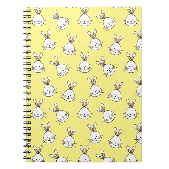 Carnet Joli Motif lapin blanc de Pâques (Devant)
