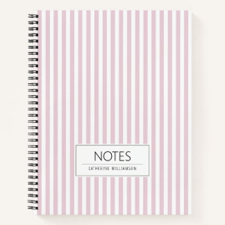 Carnet Joli motif rayé pastel rose