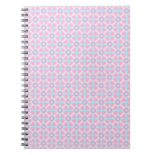 Carnet Joli motif rose, violet et bleu clair