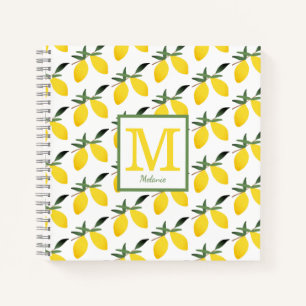 Carnet Joli nom de monogramme de citron