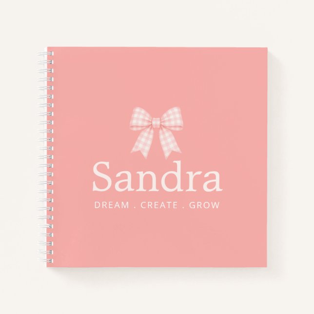 Carnet Joli Nom de Ruban Rose Citation Positive (Devant)