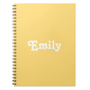 Carnet Joli orange blanc nom personnalisé texte monogramm