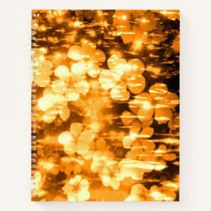 Carnet Joli Orange Tone Fleurs Abstrait Nature Noteboo