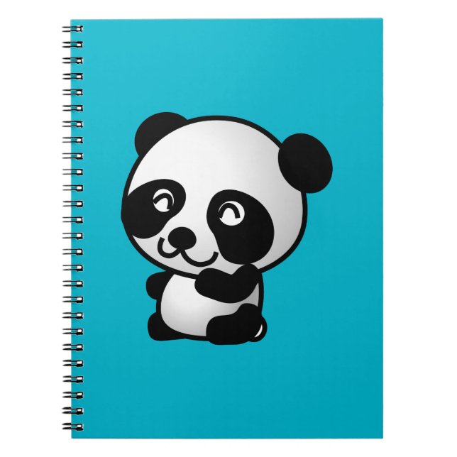 Carnet Joli ours de panda blanc et noir (Devant)