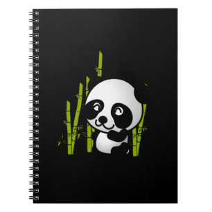 Carnet Joli ours de panda noir et blanc dans une bosquet