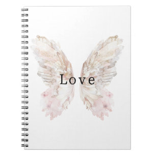 Carnet Joli Papillon rose blanc ailes