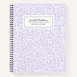 Carnet Joli Pastel Empreinte de léopard Motif pourpre