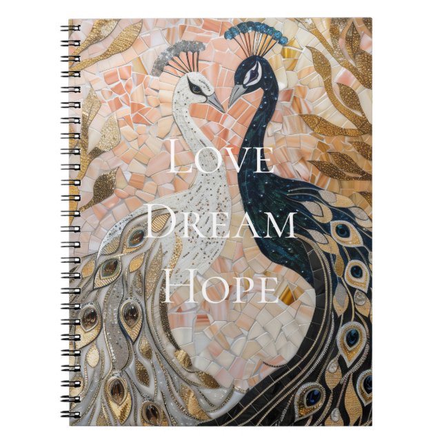 Carnet Joli Peacock Or rose (Devant)
