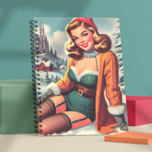 Carnet Joli Pin-up Rétro d'Hiver