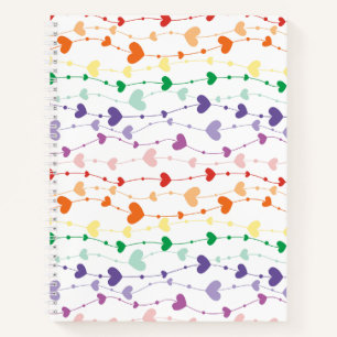 Carnet Joli Rainbow Hearts Motif école pour enfants