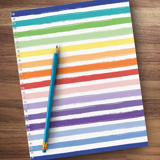 Carnet Joli Rainbow Stripe Motif école ou bureau (Créateur téléchargé)