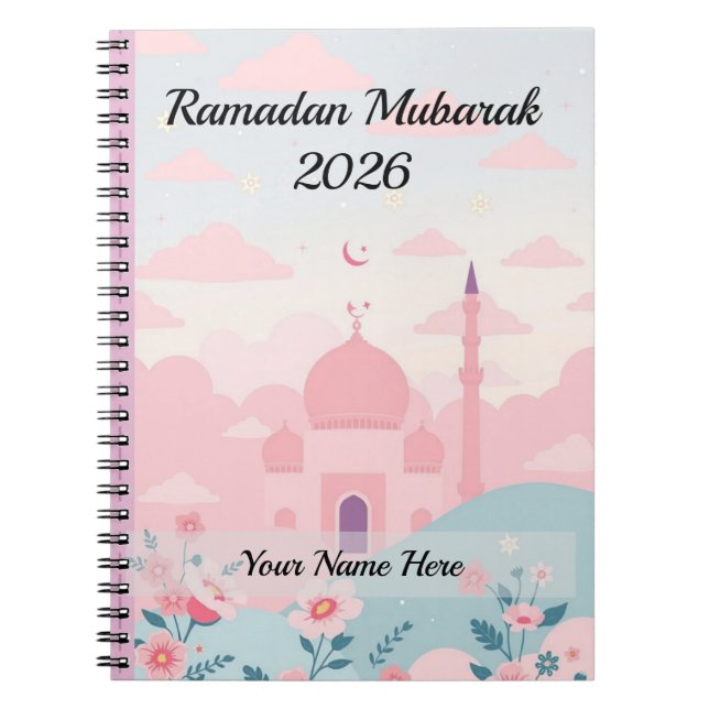 Carnet Joli Ramadan Rose Pastel (Devant)