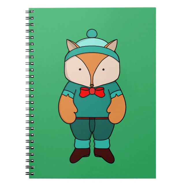 Carnet Joli renard vert (Devant)