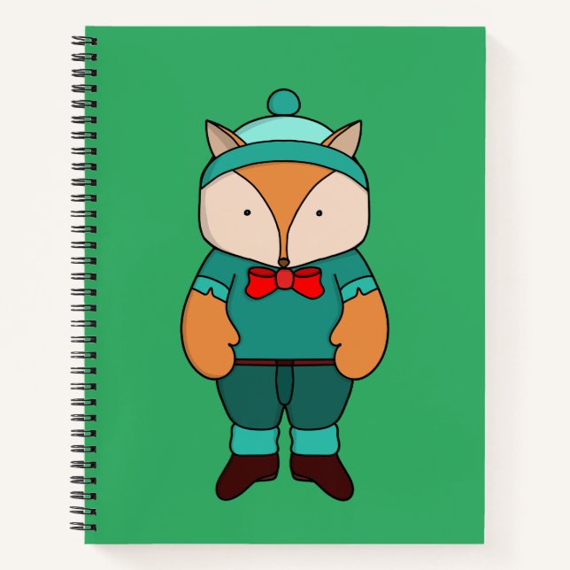 Carnet Joli renard vert (Devant)