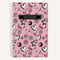 Joli Retro Doodle Heart Star Love Motif
