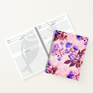 Carnet Joli rose avec / Purple Floral Print