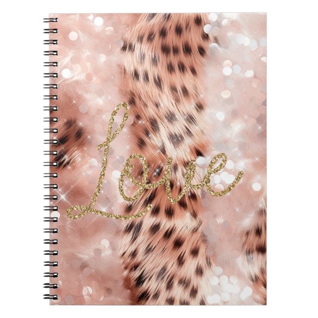 Carnet Joli Rose Gold Leopard Bokeh (Devant)