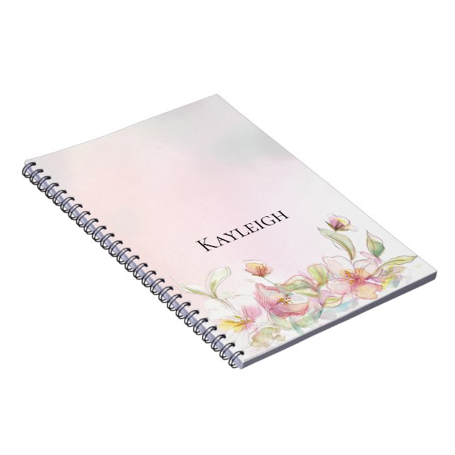 Carnet Joli rose rose floral (Côté Droit)