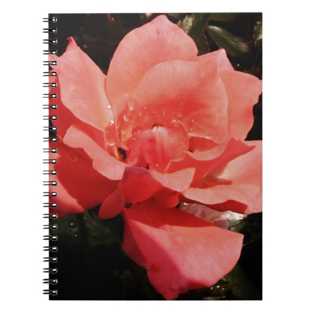 Carnet Joli rose rose Peach floral (Devant)