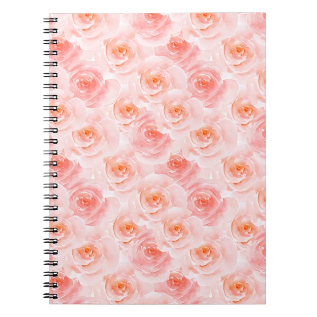 Carnet Joli Roses d'aquarelle rose (Devant)