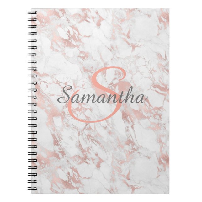 Carnet Joli script en marbre clair (Devant)
