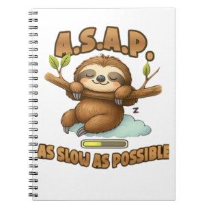 Carnet Joli Sloth ASAP - Aussi Lent Que Possible T-Sh Cla