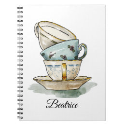 Carnet Joli teacup vintage aquarelle