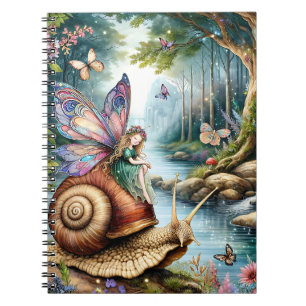 Carnet Joli terrain de fée avec mignon escargots et papil