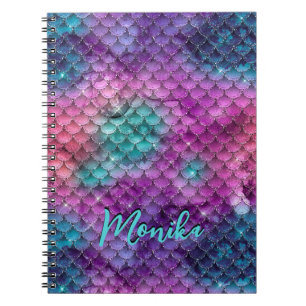 Carnet Joli Turquoise Violet Iridescent Personnalisé
