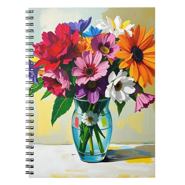 Carnet Joli vase en verre de fleurs (Devant)