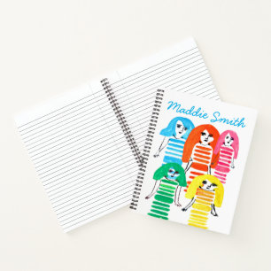 Carnet Jolie aquarelle filles art moderne funky