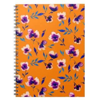 Carnet Jolie aquarelle pivoine violet fleurs et