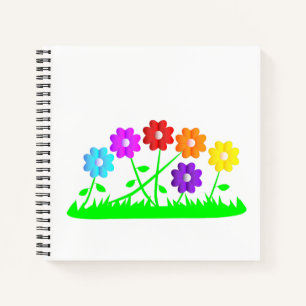 Carnet Jolie bande dessinée art couleurs fleurs herbe