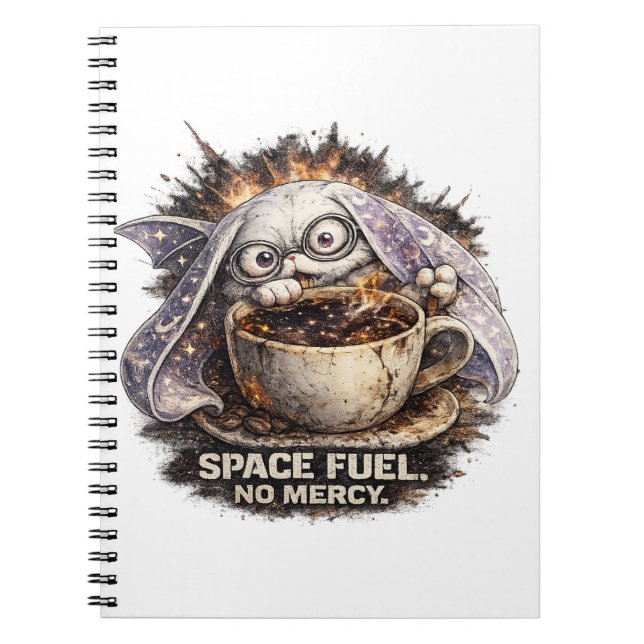 Carnet Jolie Carburant Spatial Lapin Café Halloween Magie (Devant)