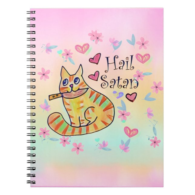 Carnet Jolie caricature sarcastique kitty hail Satan (Devant)