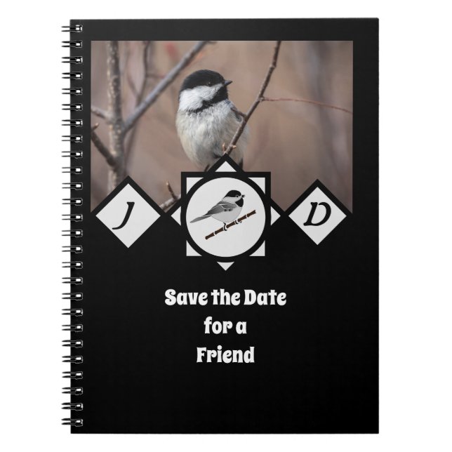 Carnet Jolie Carolina Chickadee Monogramme Photo (Devant)