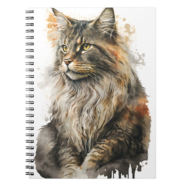 CARNET JOLIE CHAT MAINE COLOR À L'EAU (Devant)