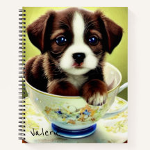 Jolie chiot dans une Tea up